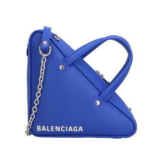 Balenciaga Triangle Duffle Shoulder Bag Leather Blue